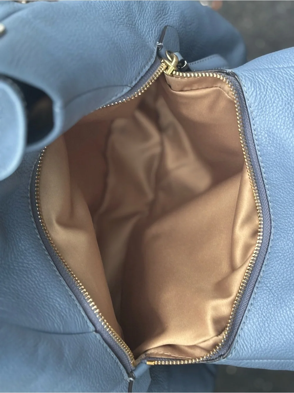 COACH Madison Small Phoebe Blue Pebbled Leather Shoulder Bag Hobo 26224